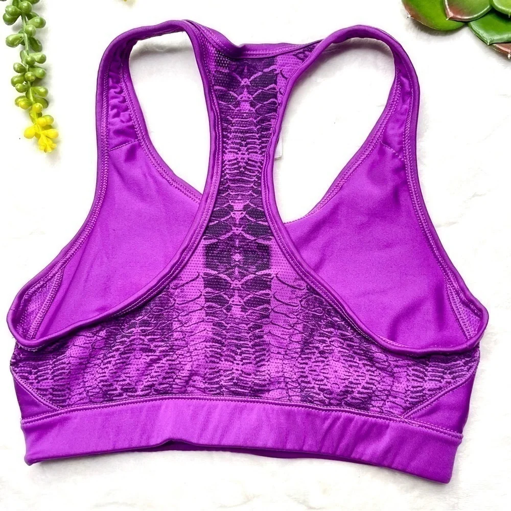 Adidas Climalite Techfit Snake Print Purple Cropped Leggings & Sports Bra Set